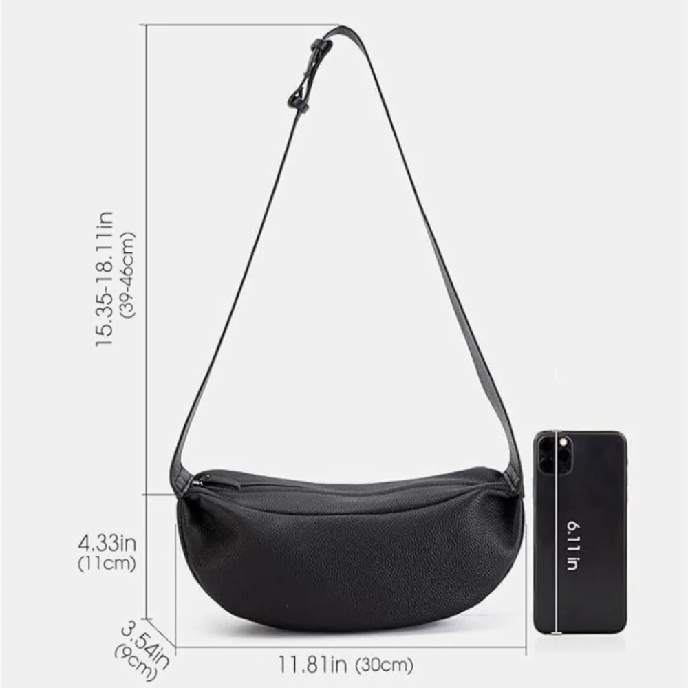 Elegant Leather Black Sling Bag - Picture 5 of 9